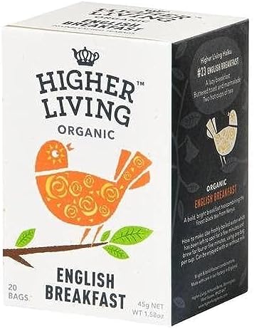 Higher Living Organic Tea English Breakfast, Tea Bags, 20pc