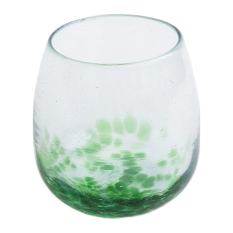 Ngwenya Bubble Water Glass Olive Green Dots