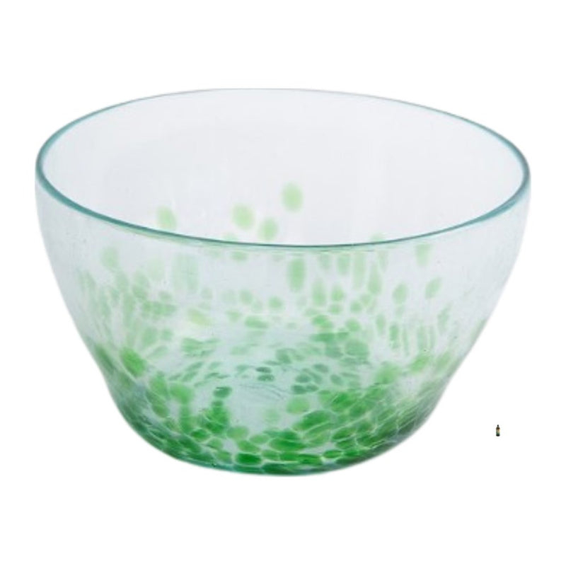 Shanga Sasha Salad Bowl Medium Olive Green Dots
