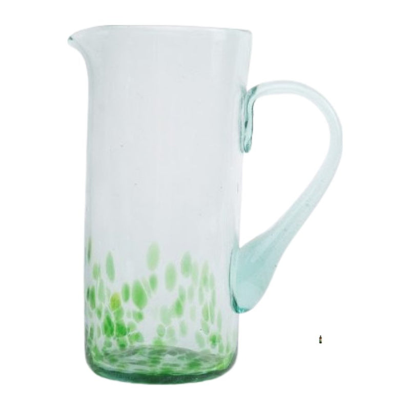 Shanga Water Jug Pitcher Olive Green Dots