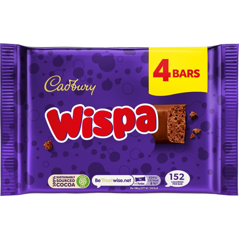 Cadbury Dairy Milk Wispa Bag 4 Bars, 23.7g