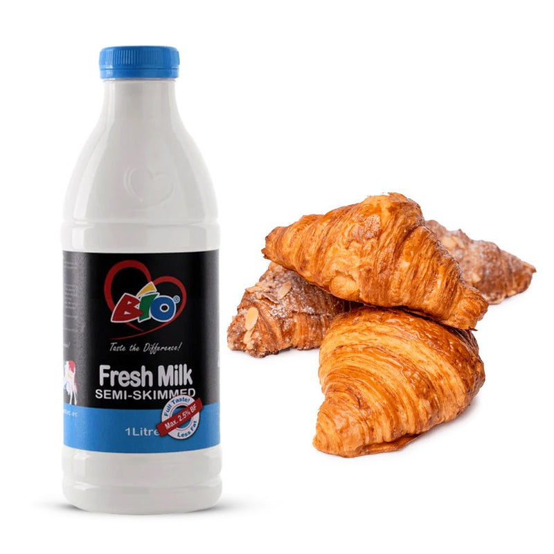 Artcaffe Assorted Pastries 4pcs & Bio Whole Milk