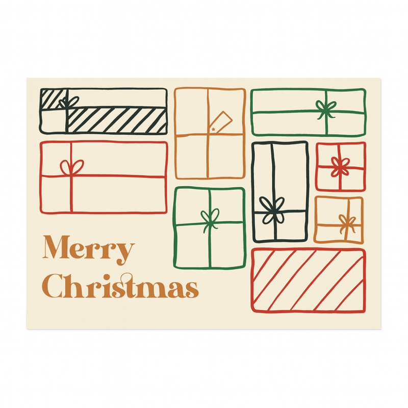 Bonk Merry Christmas Postcard, 1pc