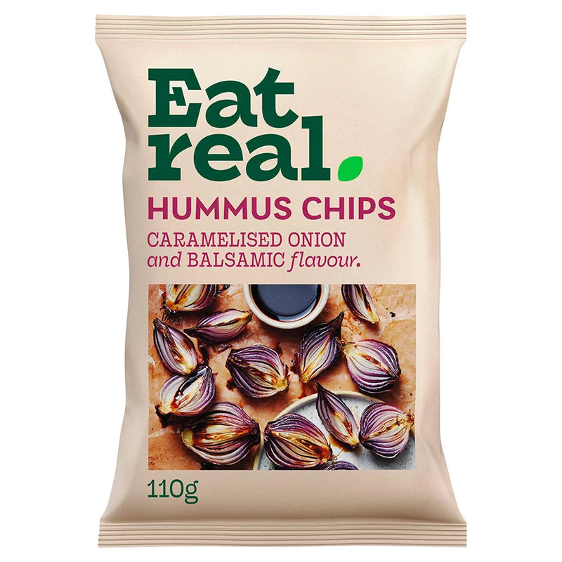 Eat Real Hummus Chips Caramelised Onion And Balsamic, 110g
