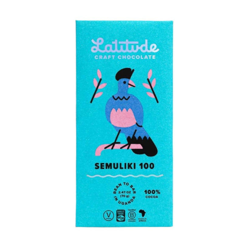 Latitude Craft Chocolate Semuliki 100% Chocolate Bar 70g