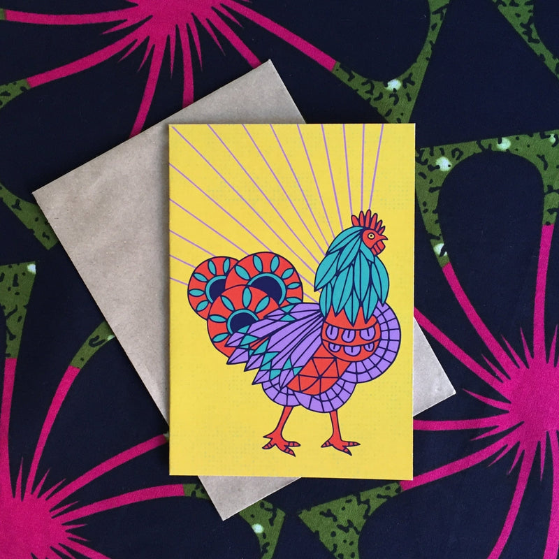 Lulu Kitololo Greeting Card Rooster