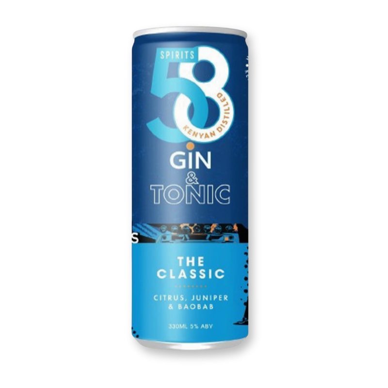 Kenyan Originals 58 Classic Gin & Tonic Can, 330ml