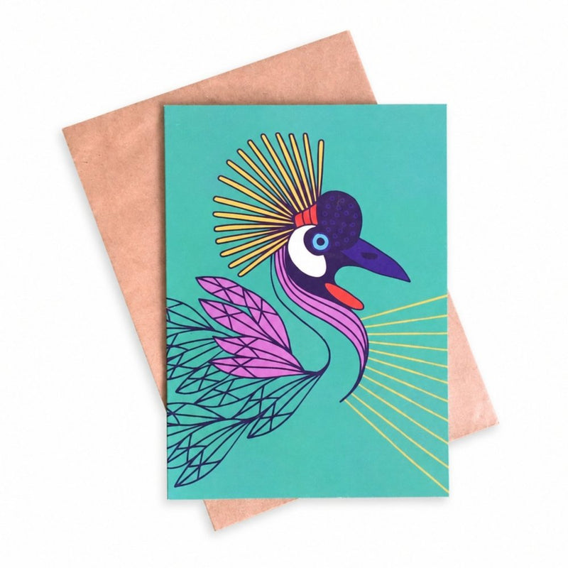 Lulu Kitololo Shining Birds Crane Greeting Card