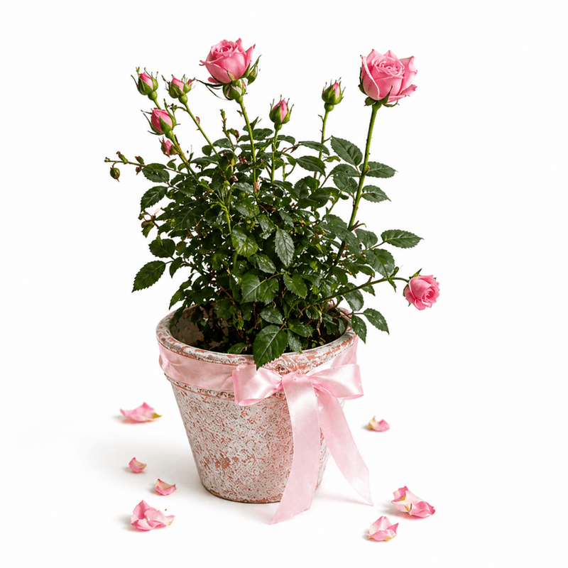 Potted Pink Rose Plant