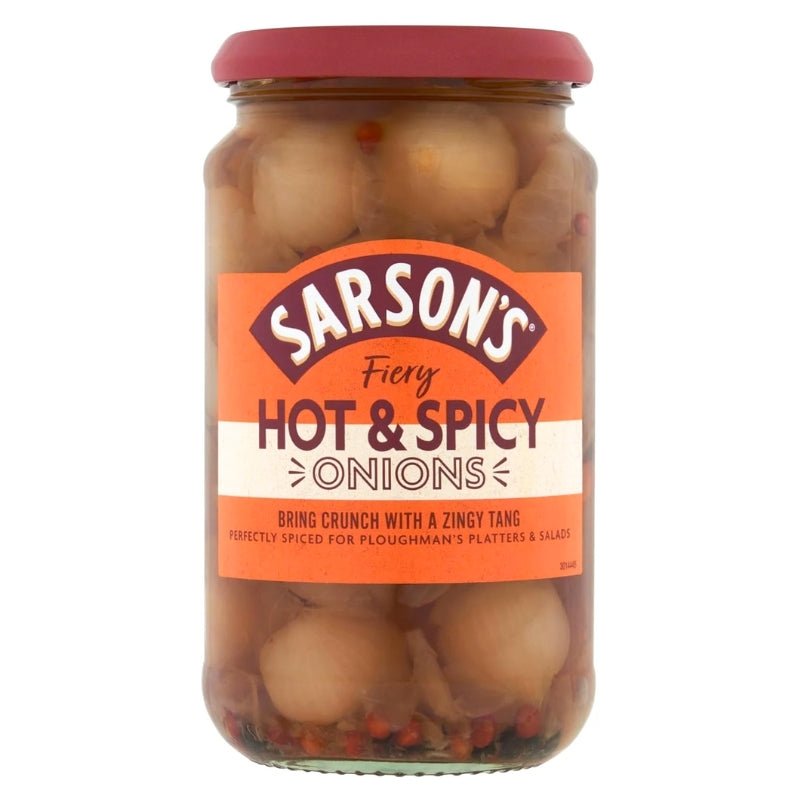 Sarsons Hot and Spicy Silverskin Pickle, 460g