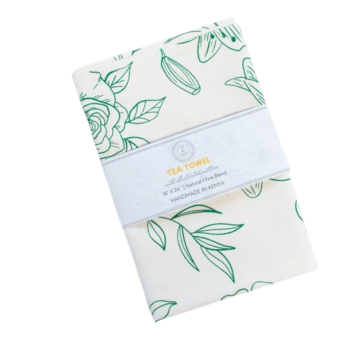 Art Carte Blossom Tea Towel Dark Green