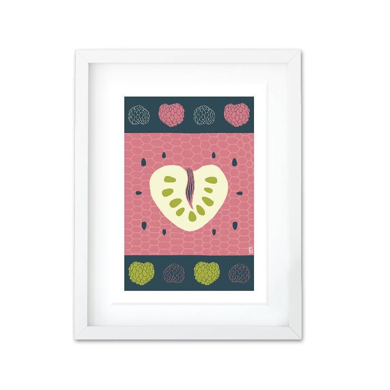 Lulu Kitololo Framed Print Custard Apple a3