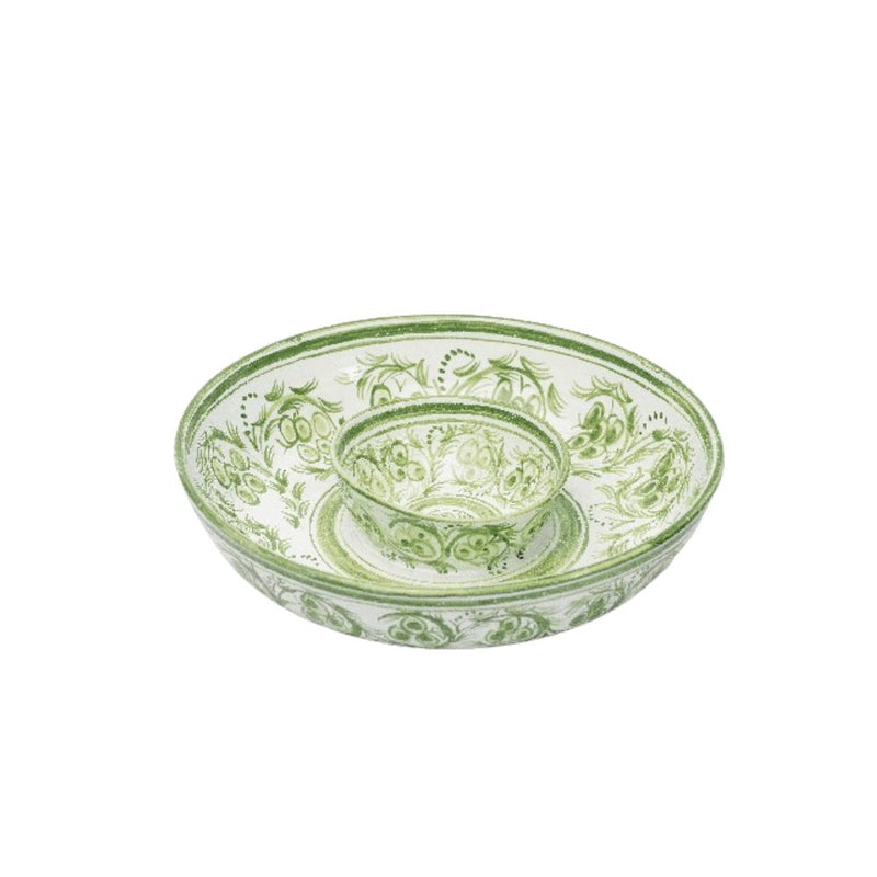 Bakuli Blu Ceramic Chip And Dip Bowl Sage Green med