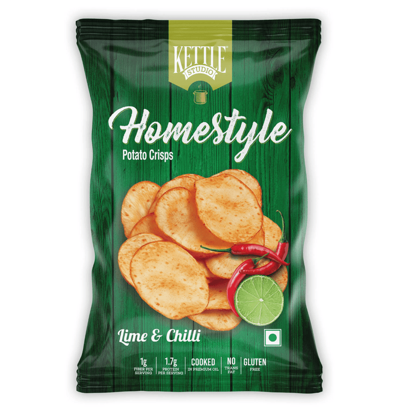 Kettle Studio Homestyle Potato Crisps Lime & Chilli, 125g