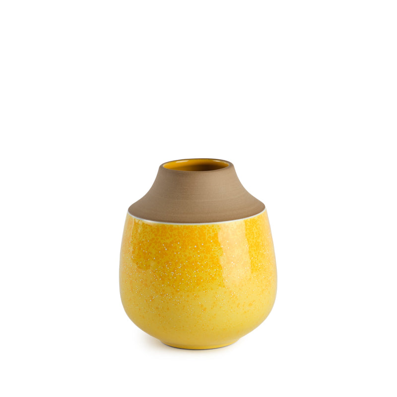 H14.5cm Vase Tc7 Wide Neck Yellow