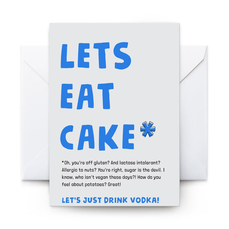 Bonk Greeting Card Lets Eat Cake