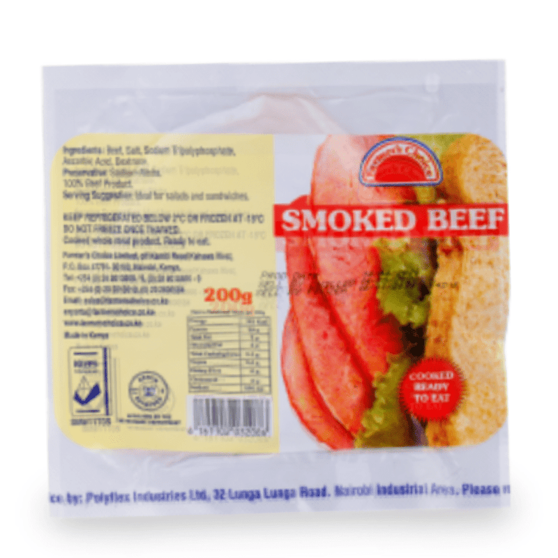 Farmers Choice Smoked Beef, 200g