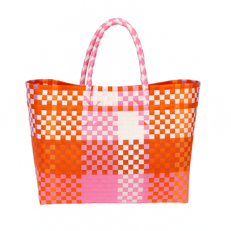 Mwehe Plastic Shopping Tote Bag Red