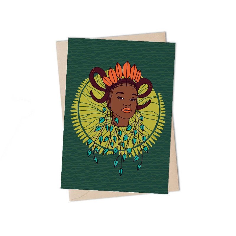 Lulu Kitololo Greeting Card Aja Orisha Goddess