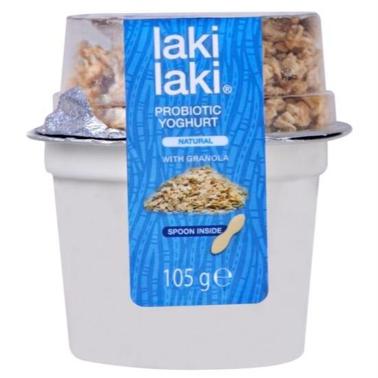 Laki Laki Probiotic Yoghurt Natural With Granola, 105g
