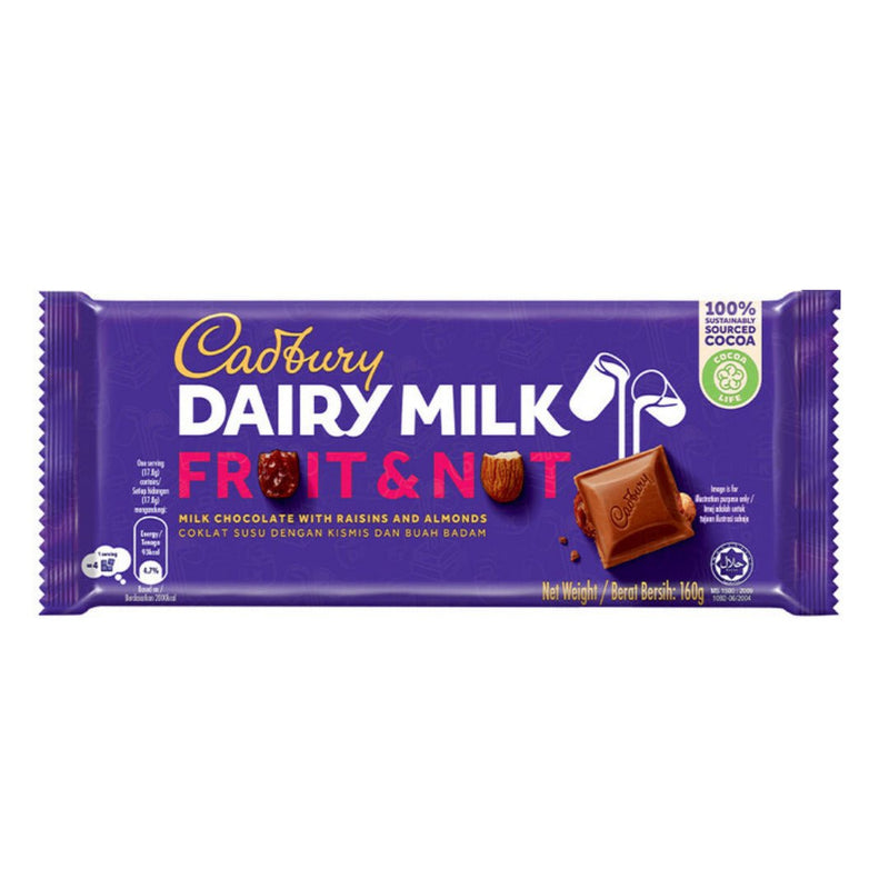 Cadbury Dairymilk Fruit And Nut, 160g
