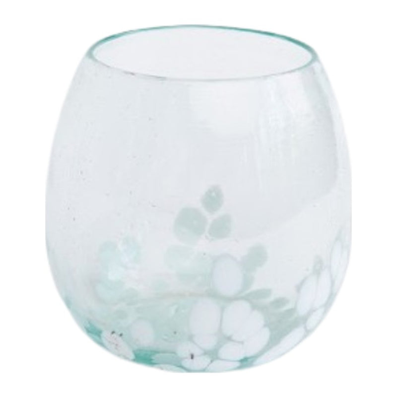 Shanga Bubble Water Glass White Dots