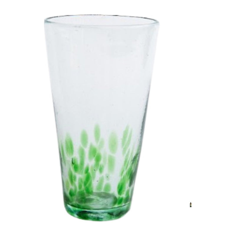 Shanga Goto Water Glass Olive Green Dots