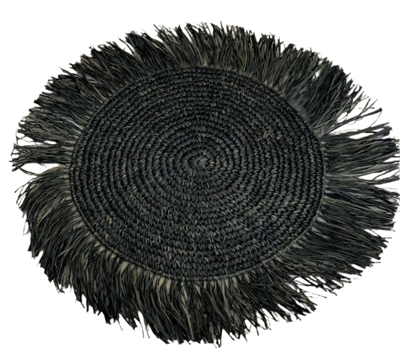 Raffia Placemat Black
