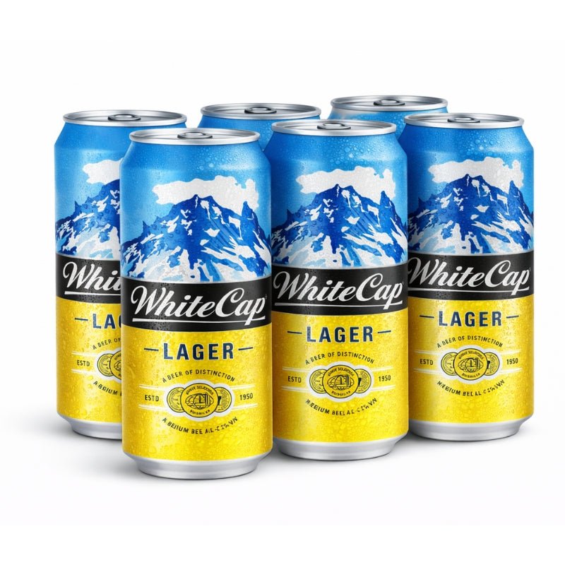 White Cap Lager Can Beer, 500ml