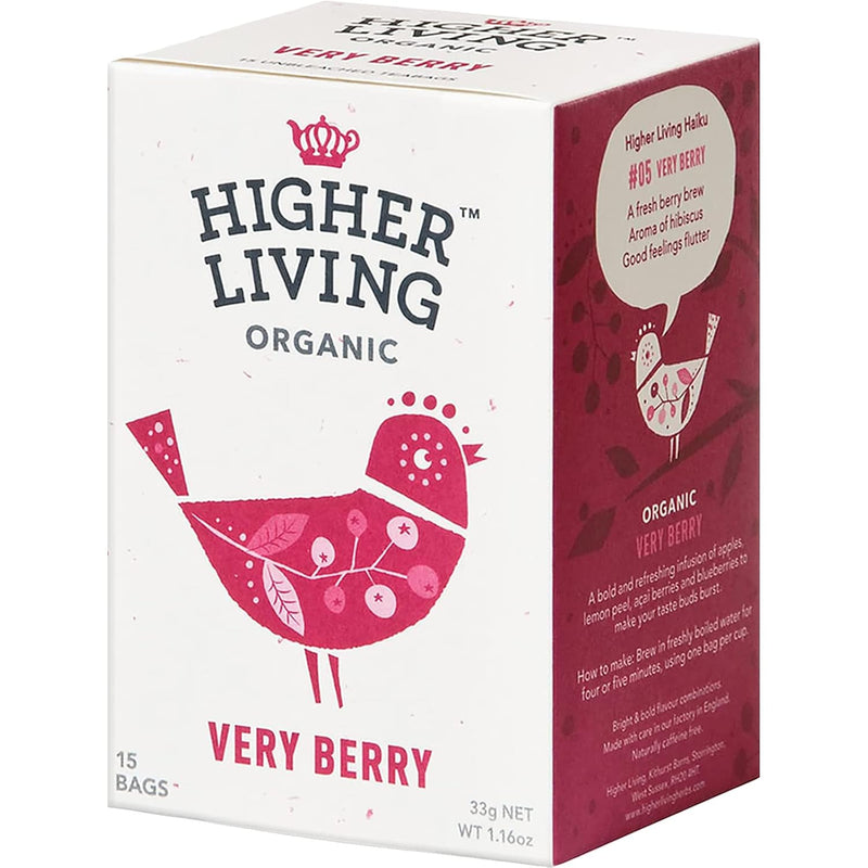 Higher Living Organic Tea Very Berry Tea Bags, 15pc