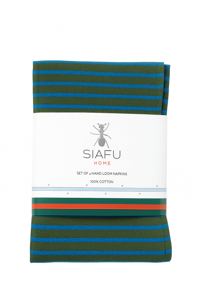 Siafu Twiga Cobalt Fern Napkins, Set of 4