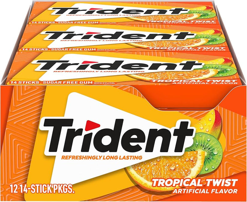 Trident Gum Tropical Sugarfree, 14pc