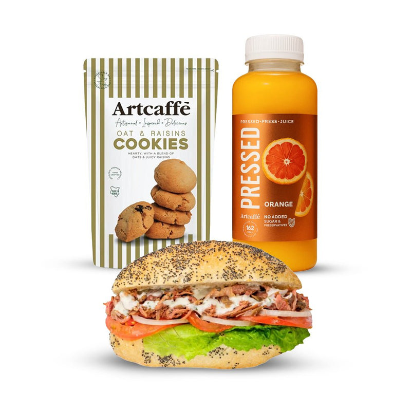 Artcaffe Sandwich with Cold Pressed Juice & Cookie Pouch