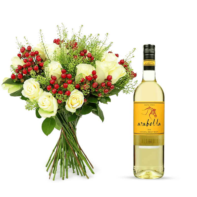 White Wine and Flowers Gift Hamper