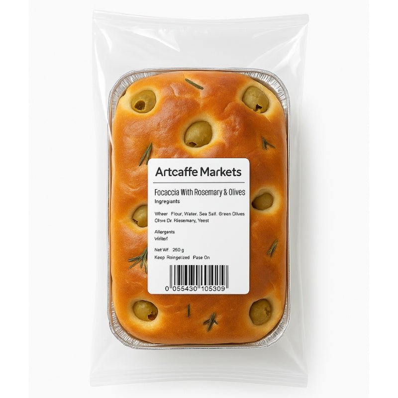 Artcaffe Focaccia Rosemary & Green Olives, 200g