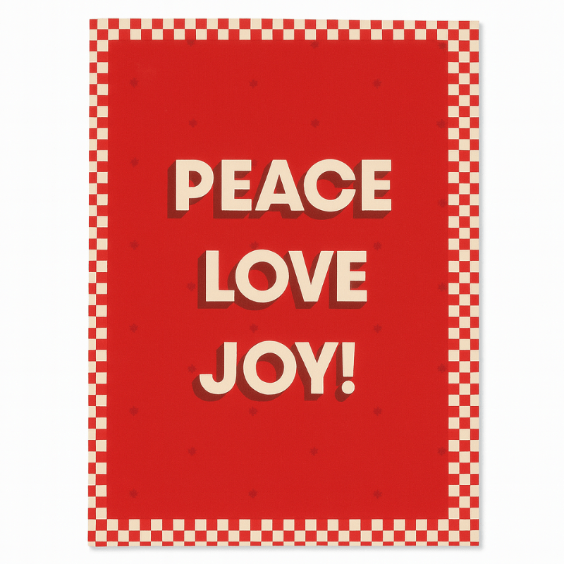 Bonk Peace Love Joy Greeting Card, 1pc