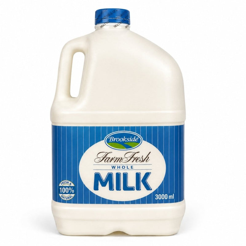 Brookside Farm Fresh Whole Milk Bottle, 3L
