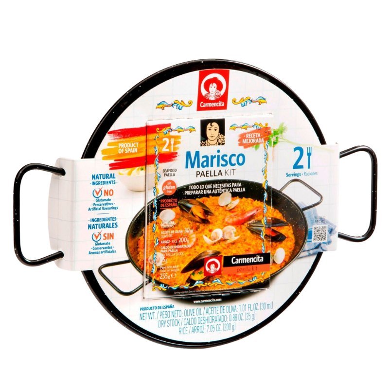 Carmencita Seafood Paella Kit with Enamelled Pan, 265g