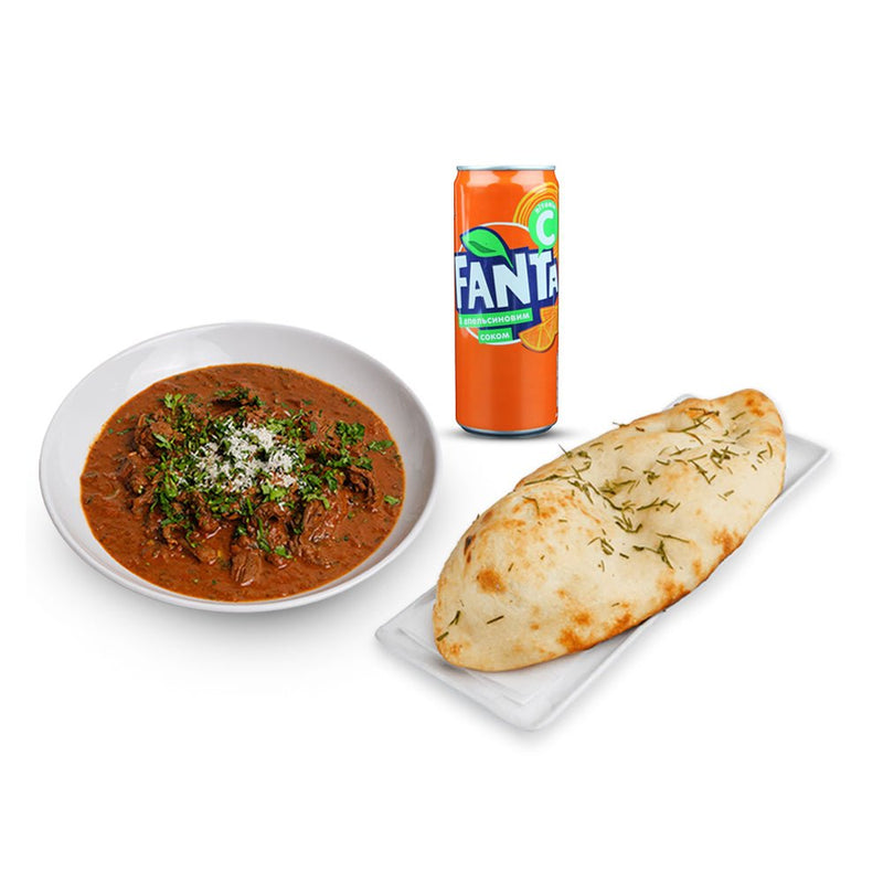 Artcaffe Beef Coconut Curry with a Side & Soda