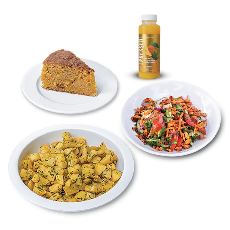 Artcaffe Salad & Potatoes with Juice & Cake