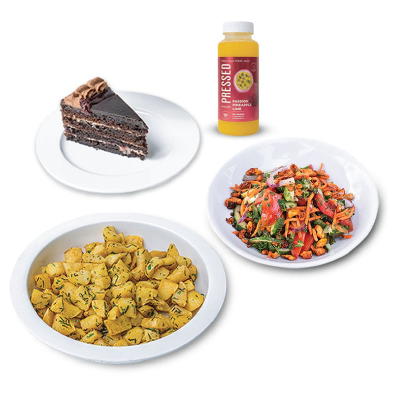 Artcaffe Salad & Potatoes with Juice & Cake