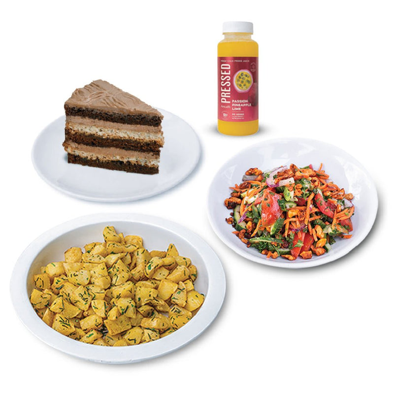 Artcaffe Salad & Potatoes with Juice & Cake
