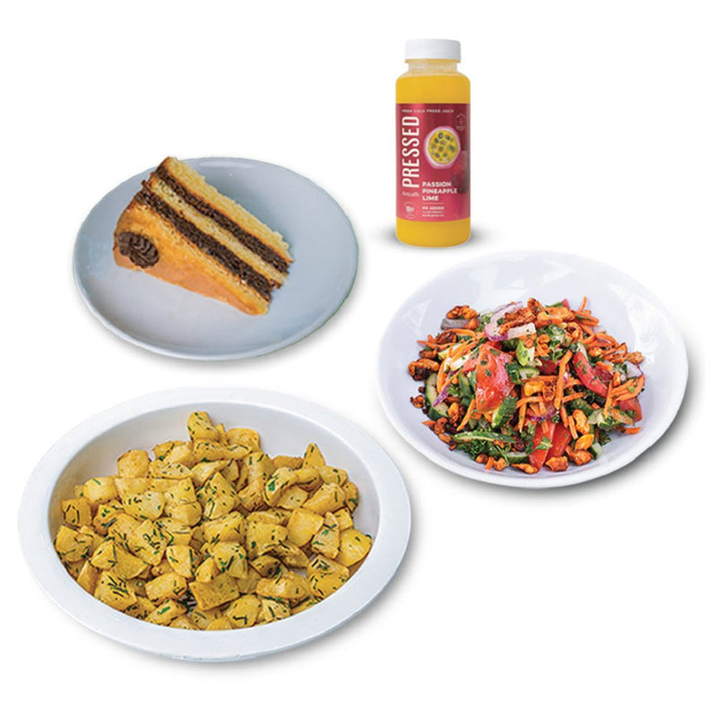 Artcaffe Salad & Potatoes with Juice & Cake