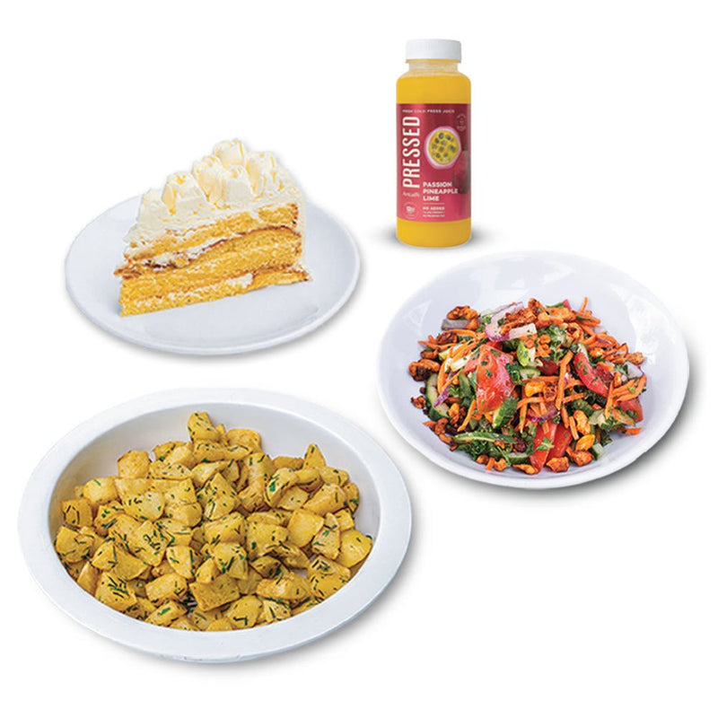 Artcaffe Salad & Potatoes with Juice & Cake