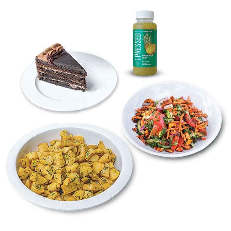 Artcaffe Salad & Potatoes with Juice & Cake