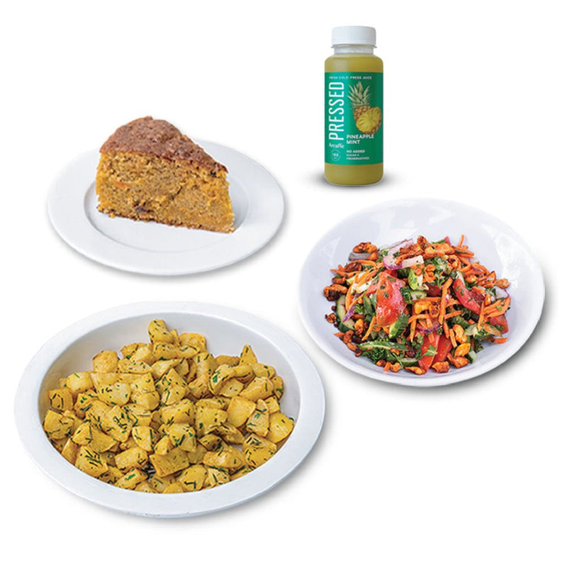 Artcaffe Salad & Potatoes with Juice & Cake