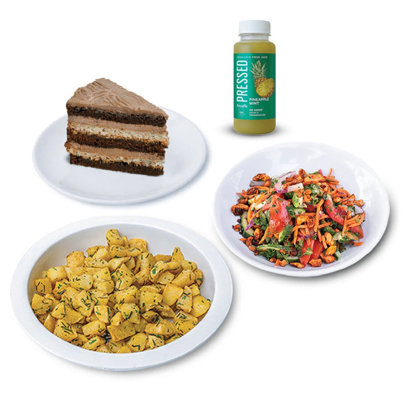 Artcaffe Salad & Potatoes with Juice & Cake