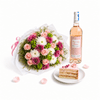 Artcaffé Wine, Cake Slice & Blooms Gift Trio