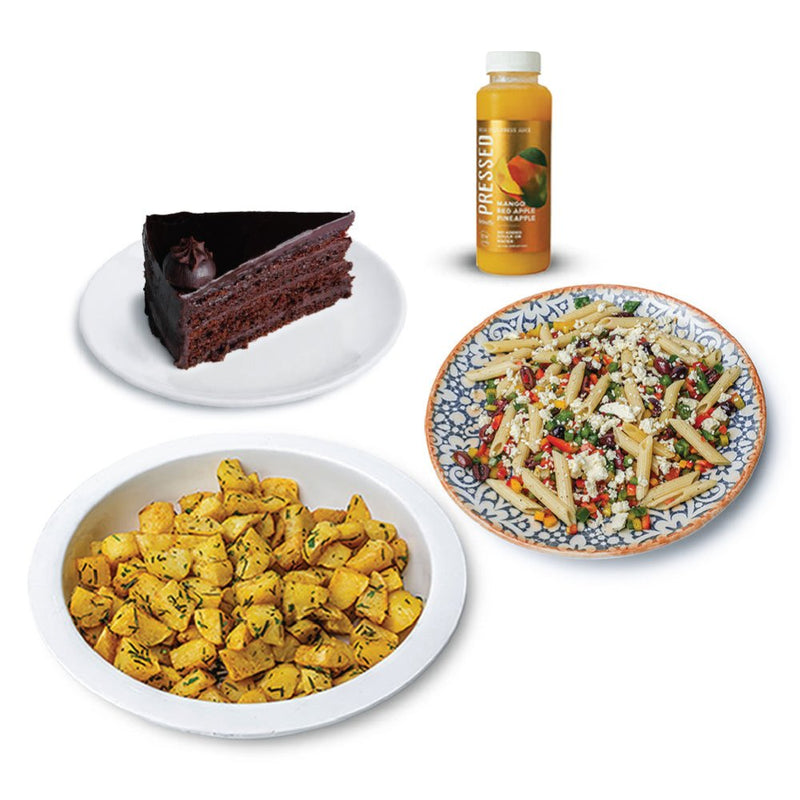 Artcaffe Salad & Potatoes with Juice & Cake