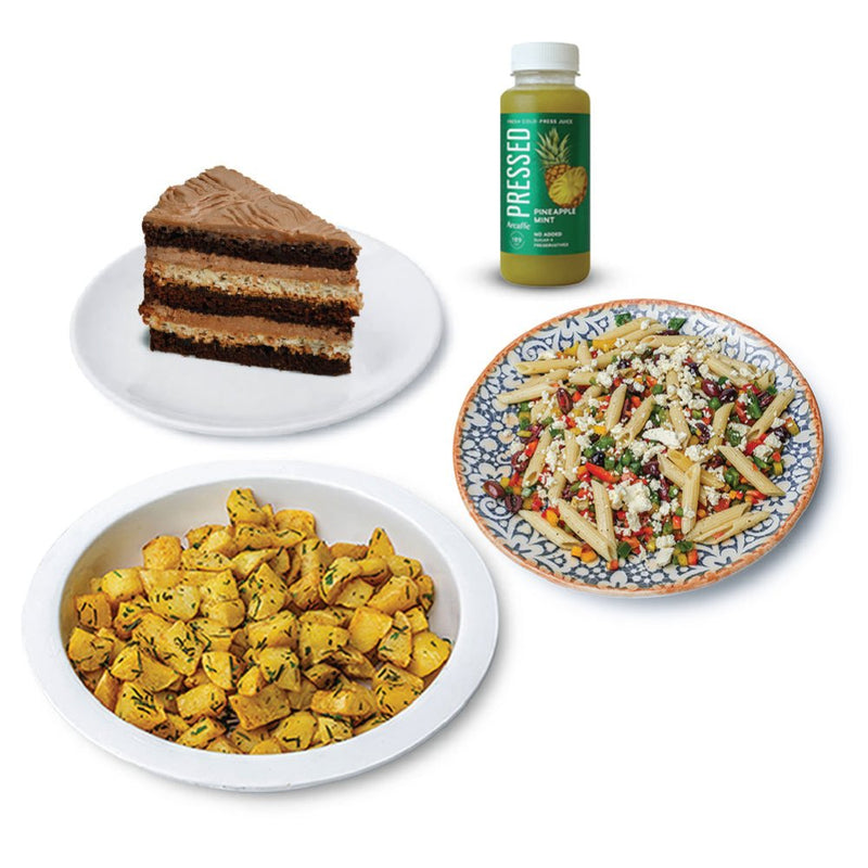 Artcaffe Salad & Potatoes with Juice & Cake
